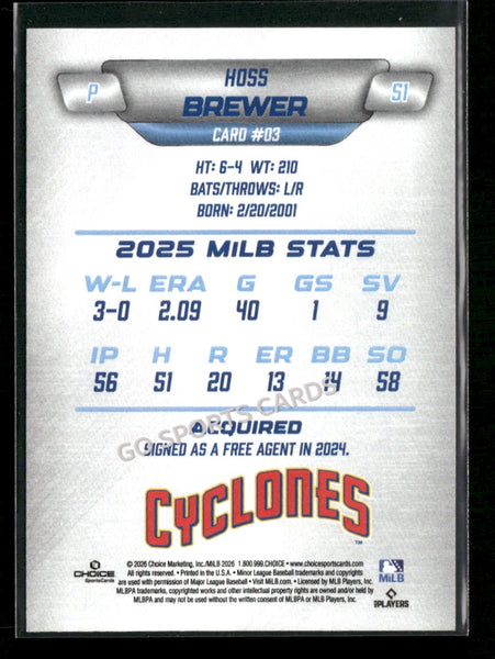 2026 Brooklyn Cyclones Hoss Brewer