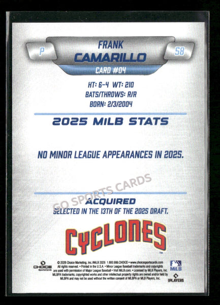 2026 Brooklyn Cyclones Frank Camarillo