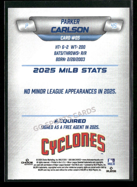 2026 Brooklyn Cyclones Parker Carlson
