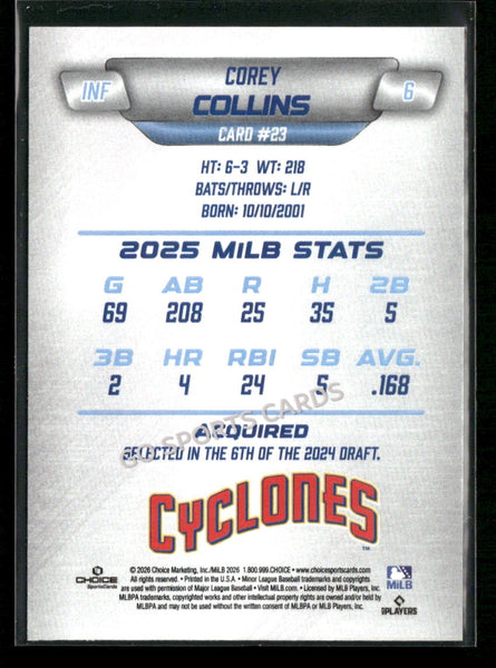 2026 Brooklyn Cyclones Corey Collins