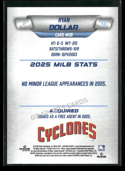 2026 Brooklyn Cyclones Ryan Dollar