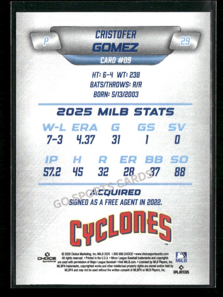 2026 Brooklyn Cyclones Cristofer Gomez