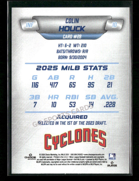 2026 Brooklyn Cyclones Colin Houck