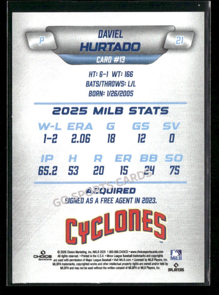 2026 Brooklyn Cyclones Daviel Hurtado