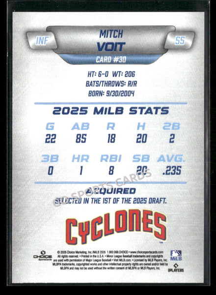 2026 Brooklyn Cyclones Mitch Voit