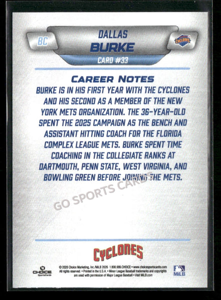 2026 Brooklyn Cyclones Dallas Burke