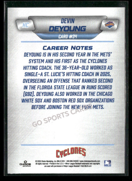 2026 Brooklyn Cyclones Devin Deyoung