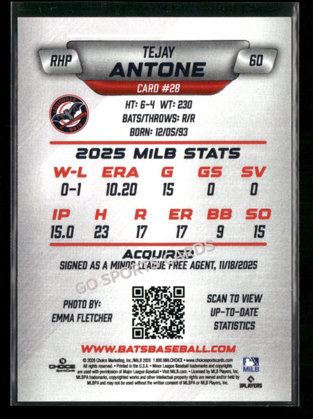 2026 Louisville Bats Tejay Antone