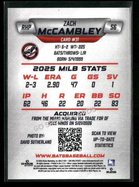 2026 Louisville Bats Zach McCambley