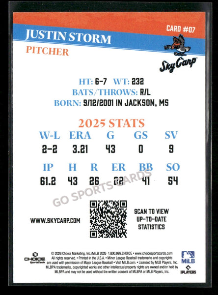2026 Beloit Sky Carp Justin Storm