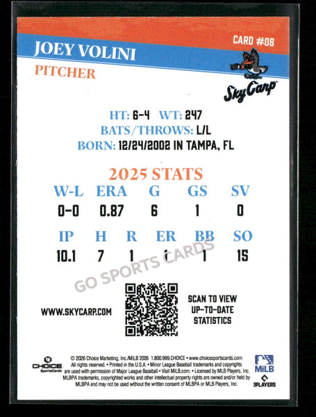 2026 Beloit Sky Carp Joey Volini