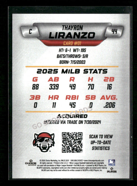 2026 Erie SeaWolves Thayron Liranzo