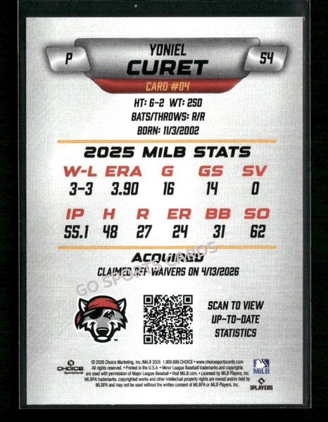 2026 Erie SeaWolves Yoniel Curet