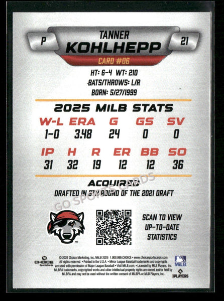 2026 Erie SeaWolves Tanner Kohlhepp