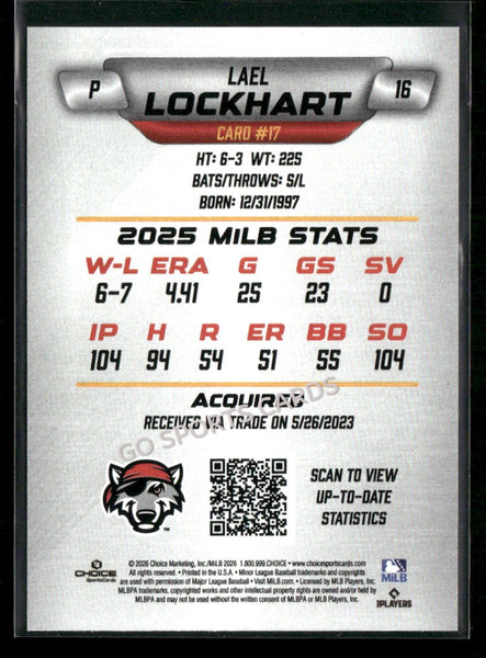 2026 Erie SeaWolves Lael Lockhart