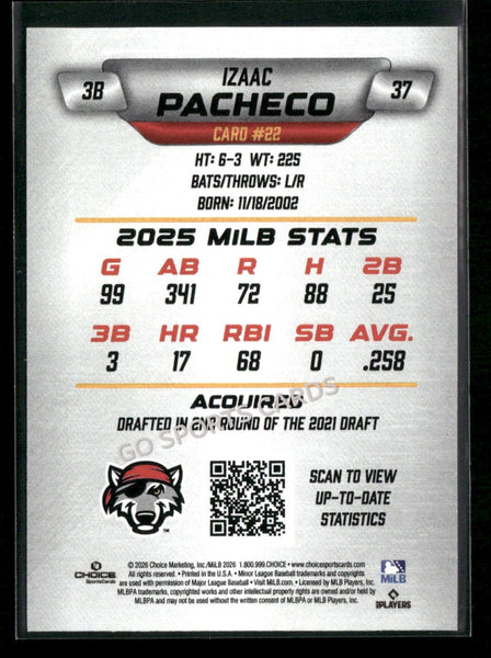 2026 Erie SeaWolves Izaac Pacheco