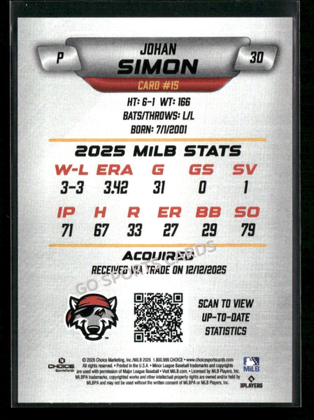 2026 Erie SeaWolves Johan Simon