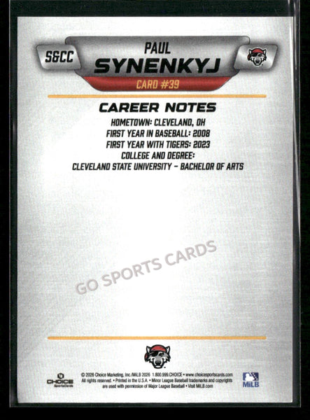 2026 Erie SeaWolves Paul Synenkyj