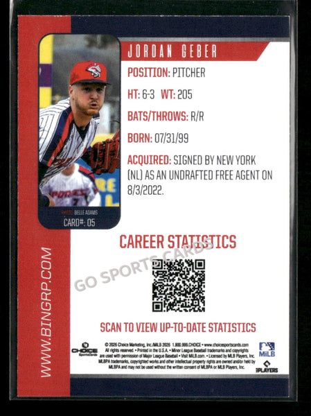 2026 Binghamton Rumble Ponies Jordan Geber