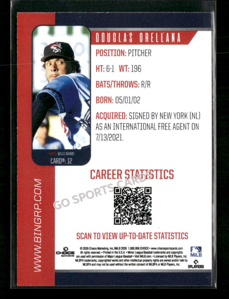 2026 Binghamton Rumble Ponies Douglas Orellana
