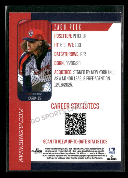 2026 Binghamton Rumble Ponies Zach Peek