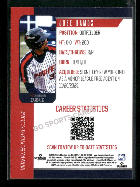 2026 Binghamton Rumble Ponies Jose Ramos