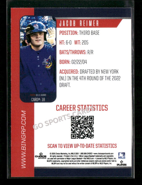 2026 Binghamton Rumble Ponies Jacob Reimer