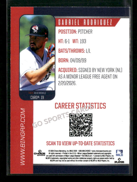 2026 Binghamton Rumble Ponies Gabriel Rodriguez