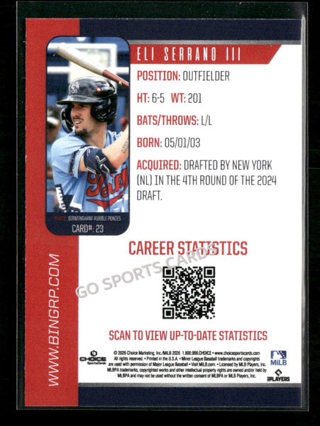 2026 Binghamton Rumble Ponies Eli Serrano III