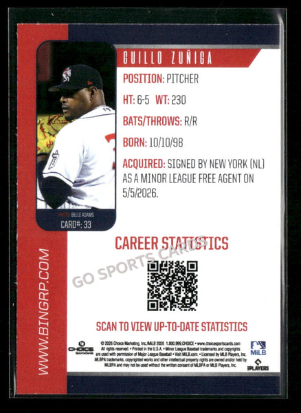 2026 Binghamton Rumble Ponies Guillo Zuniga