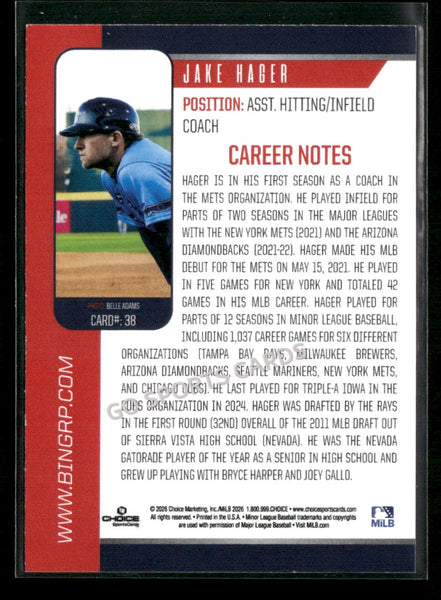 2026 Binghamton Rumble Ponies Jake Hager