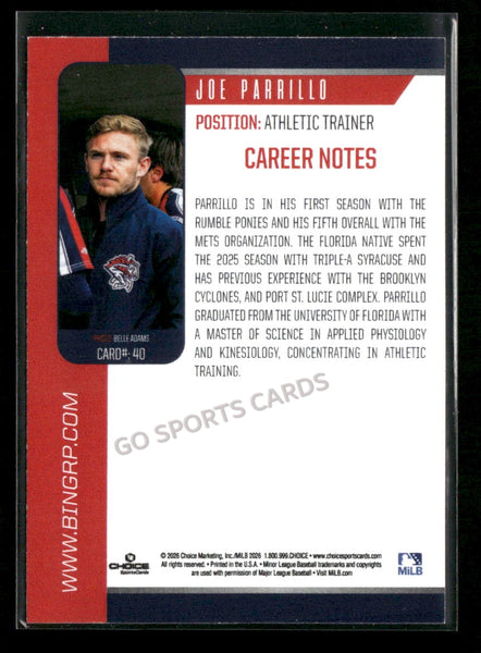 2026 Binghamton Rumble Ponies Joe Parrillo