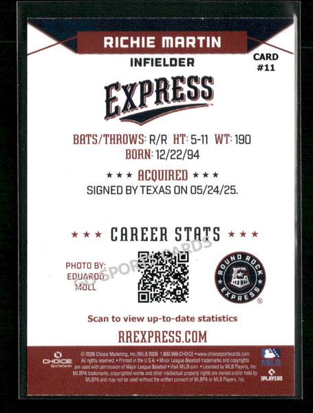 2026 Round Rock Express Richie Martin