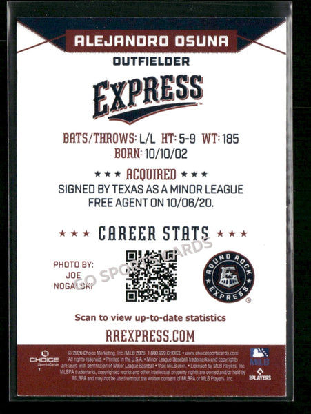 2026 Round Rock Express Alejandro Osuna