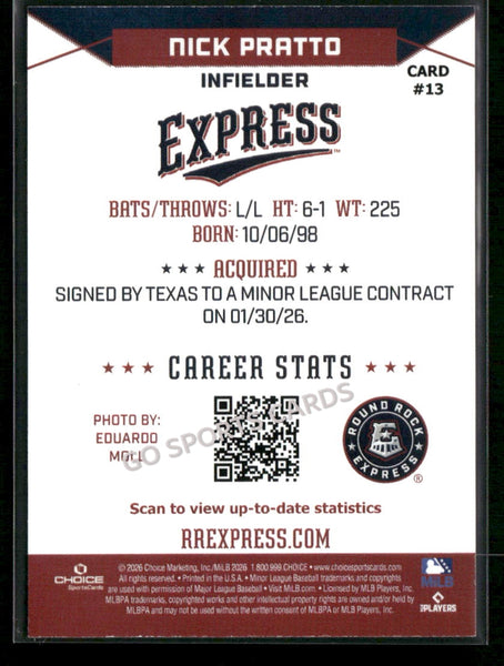 2026 Round Rock Express Nick Pratto