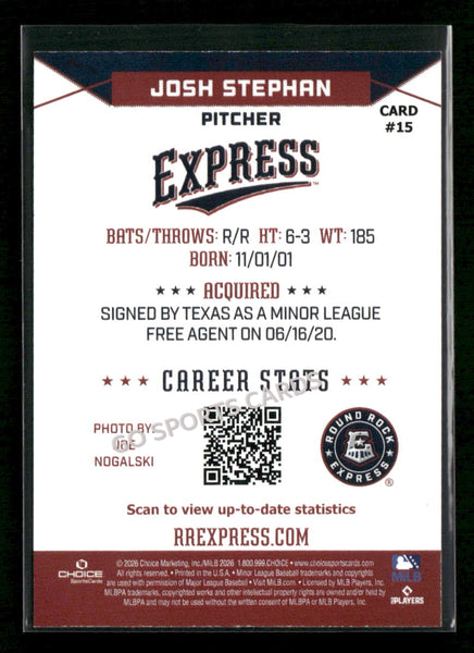 2026 Round Rock Express Josh Stephan