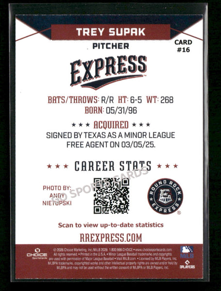 2026 Round Rock Express Trey Supak