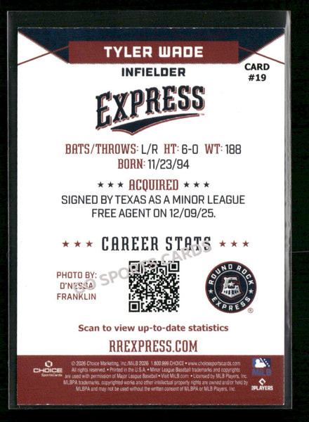 2026 Round Rock Express Tyler Wade