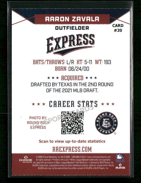 2026 Round Rock Express Aaron Zavala