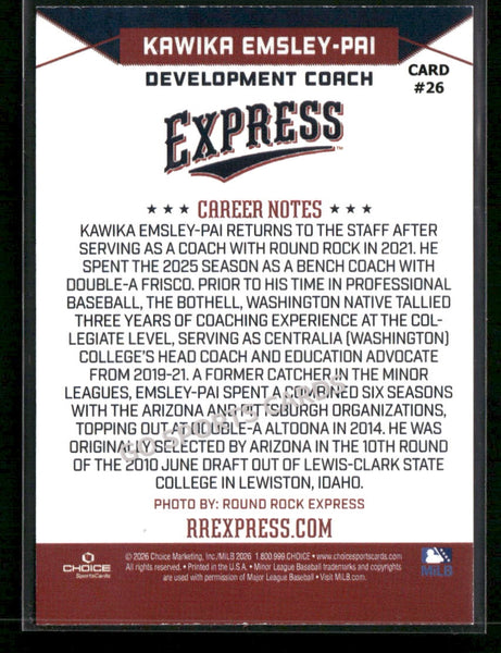 2026 Round Rock Express Kawika Emsley Pai