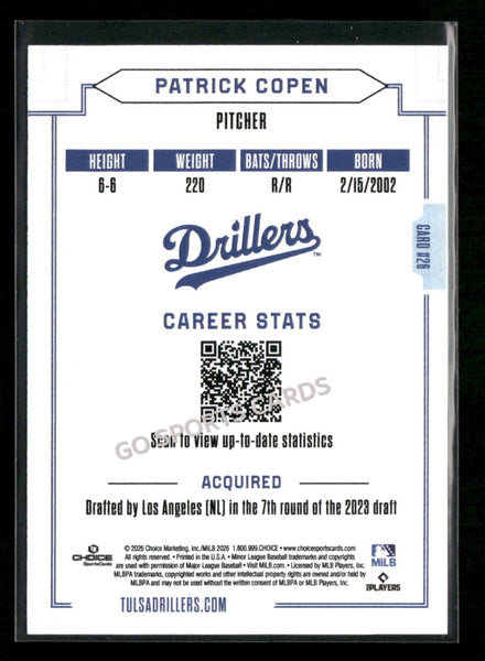 2026 Tulsa Drillers Patrick Copen