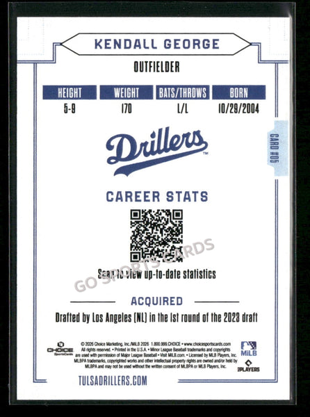 2026 Tulsa Drillers Kendall George