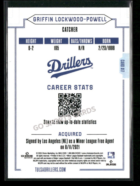 2026 Tulsa Drillers Griffin Lockwood Powell