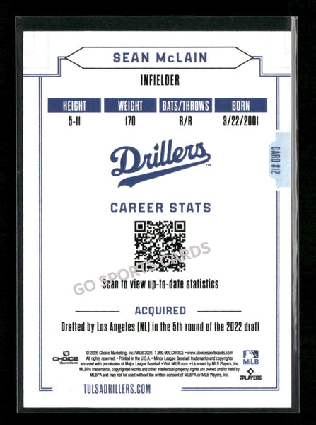 2026 Tulsa Drillers Sean McLain
