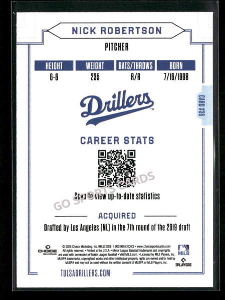 2026 Tulsa Drillers Nick Robertson