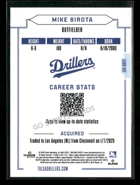 2026 Tulsa Drillers Mike Sirota