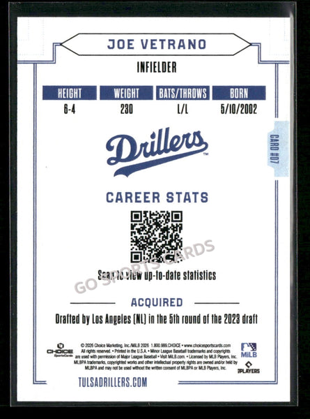 2026 Tulsa Drillers Joe Vetrano