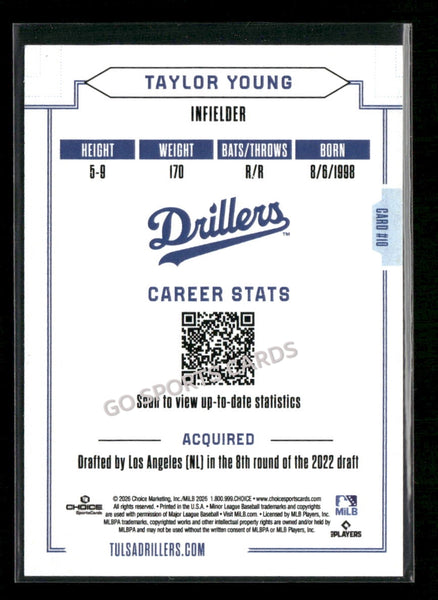 2026 Tulsa Drillers Taylor Young