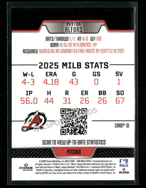 2026 Arkansas Travelers Peyton Alford