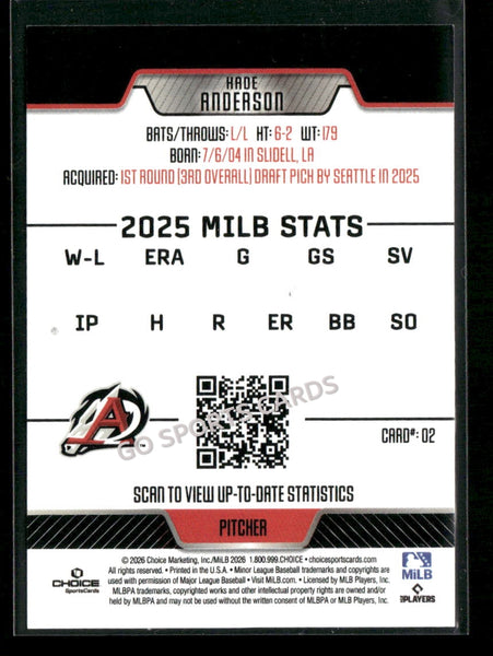 2026 Arkansas Travelers Kade Anderson
